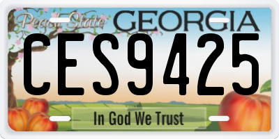GA license plate CES9425