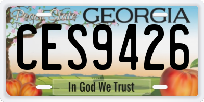 GA license plate CES9426