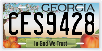 GA license plate CES9428