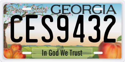 GA license plate CES9432