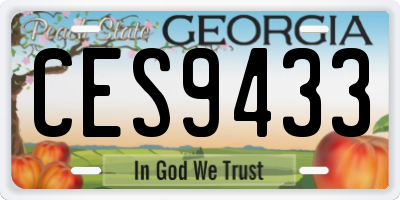 GA license plate CES9433
