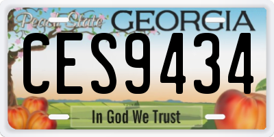 GA license plate CES9434