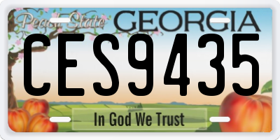 GA license plate CES9435