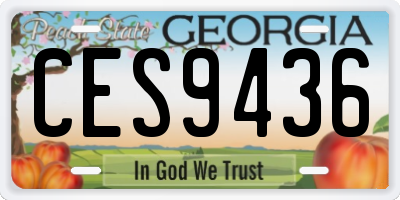 GA license plate CES9436