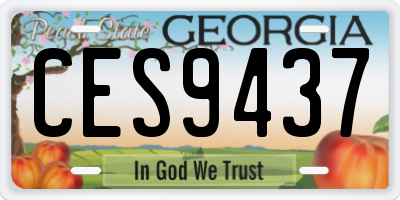 GA license plate CES9437