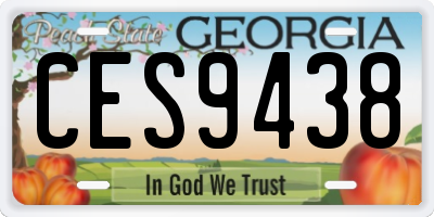 GA license plate CES9438