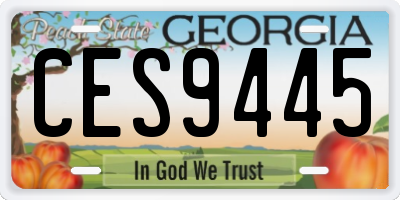 GA license plate CES9445