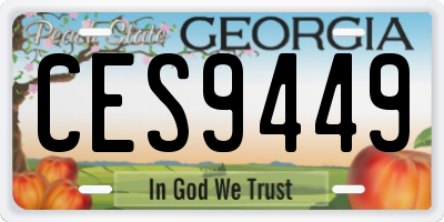 GA license plate CES9449