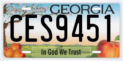 GA license plate CES9451
