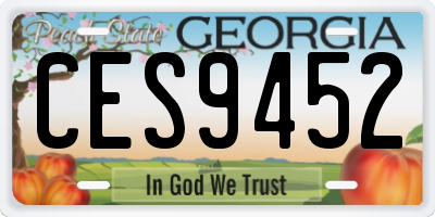 GA license plate CES9452