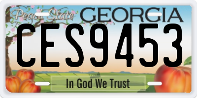 GA license plate CES9453