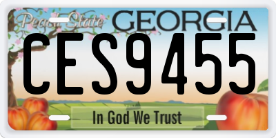 GA license plate CES9455