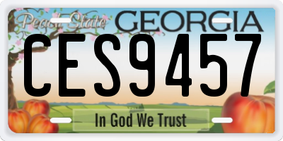 GA license plate CES9457