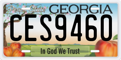 GA license plate CES9460