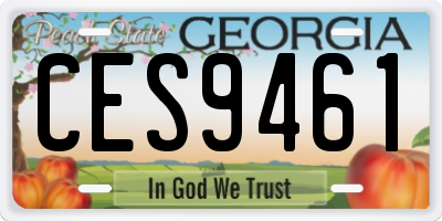 GA license plate CES9461