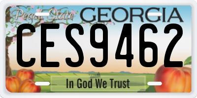 GA license plate CES9462