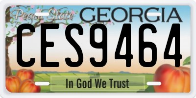 GA license plate CES9464