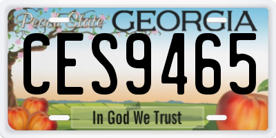 GA license plate CES9465