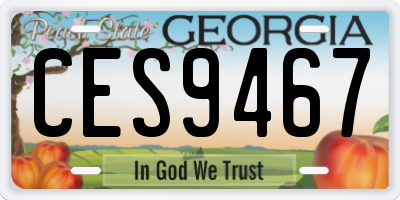 GA license plate CES9467