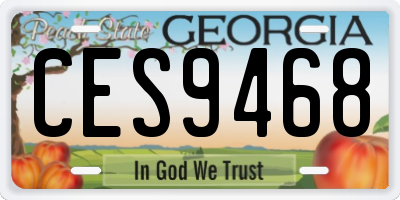 GA license plate CES9468