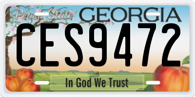 GA license plate CES9472