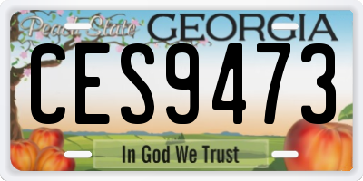 GA license plate CES9473