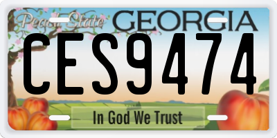GA license plate CES9474