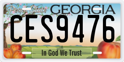GA license plate CES9476