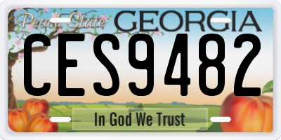 GA license plate CES9482