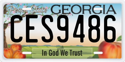GA license plate CES9486