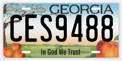 GA license plate CES9488