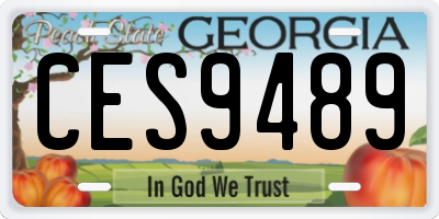 GA license plate CES9489