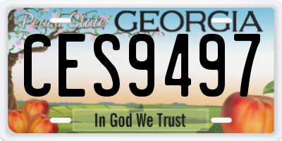 GA license plate CES9497