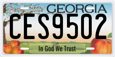 GA license plate CES9502