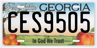 GA license plate CES9505