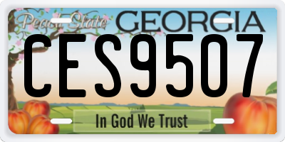 GA license plate CES9507