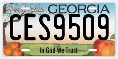 GA license plate CES9509