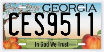 GA license plate CES9511