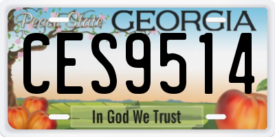 GA license plate CES9514
