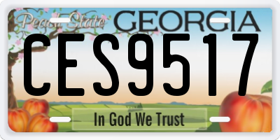 GA license plate CES9517