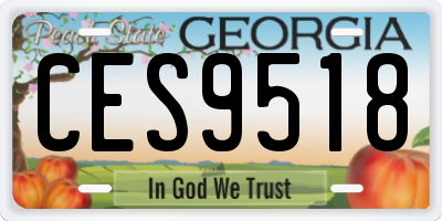 GA license plate CES9518