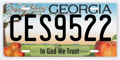 GA license plate CES9522