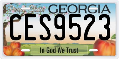 GA license plate CES9523