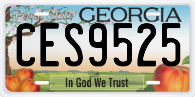 GA license plate CES9525