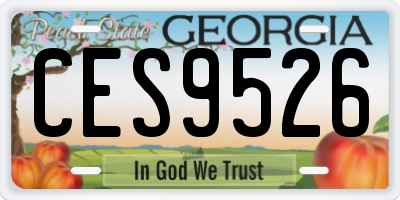 GA license plate CES9526