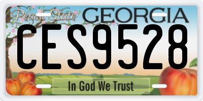 GA license plate CES9528