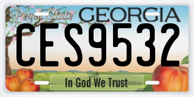 GA license plate CES9532
