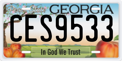 GA license plate CES9533