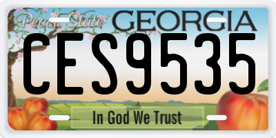 GA license plate CES9535