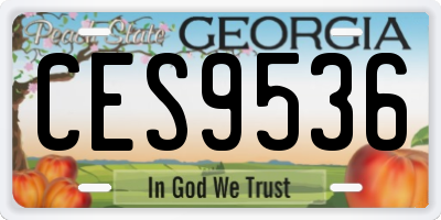 GA license plate CES9536